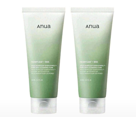 Anua Heartleaf Quercetinol Pore Deep Cleansing Foam (2-Piece Set)