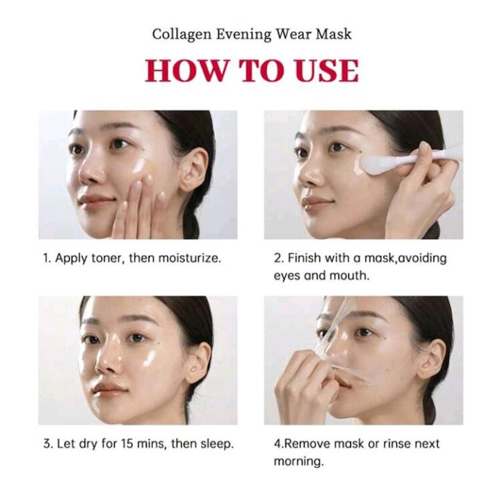 1pc Collagen Overnight Sleeping Mask, Deep Moisturizing Gel Face Mask, Hydrating Face Mask
