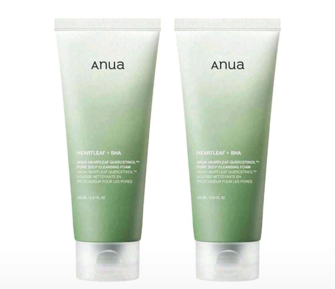 Anua Heartleaf Quercetinol Pore Deep Cleansing Foam (2-Piece Set)